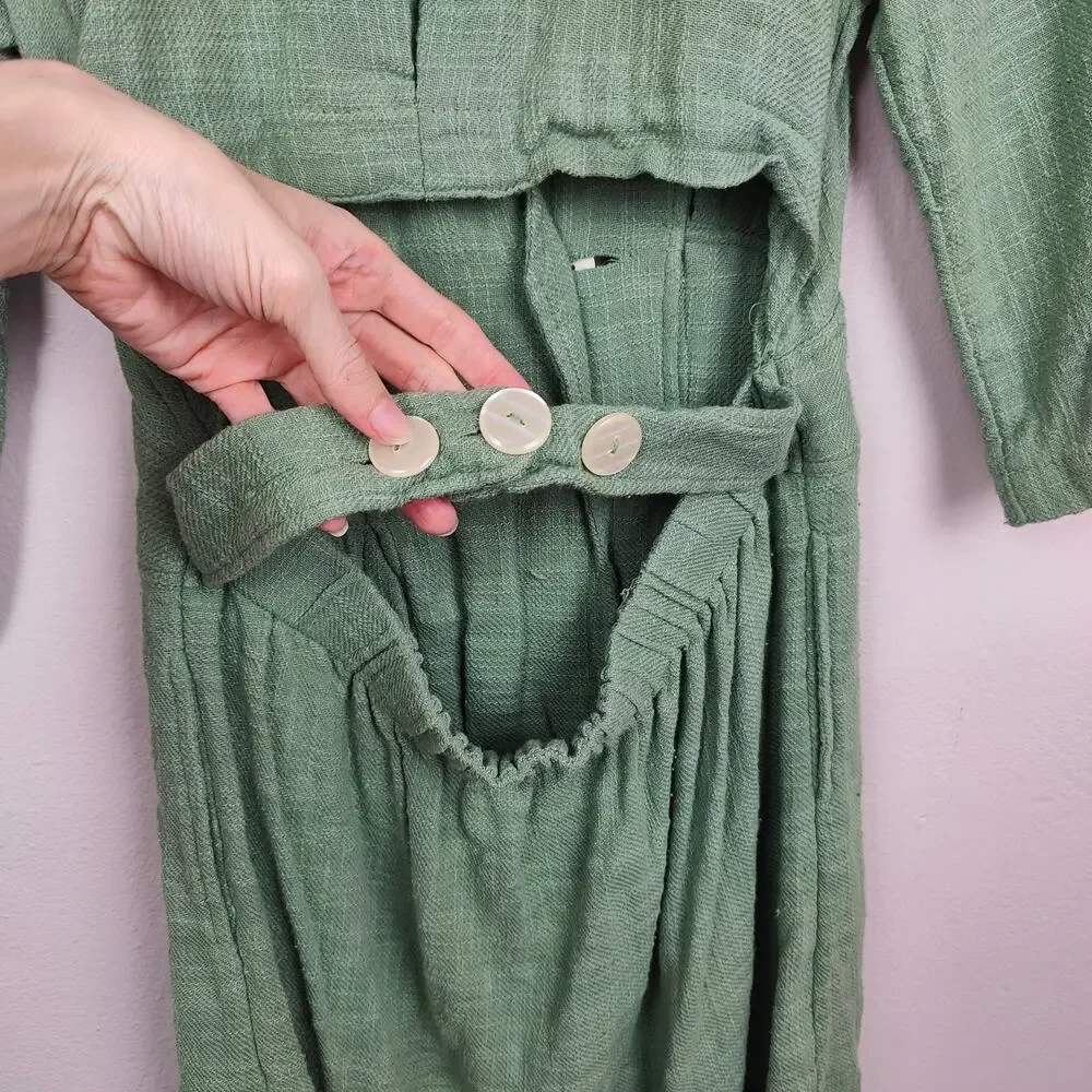 Free People Madeline Sage Green Open Back Mini Dress Womens‎ Small Green Preppy